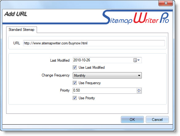 Add URL to Standard XML Sitemap