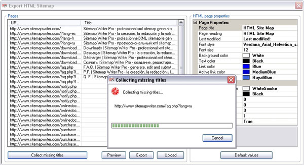Sitemap Writer Pro HTML site map export